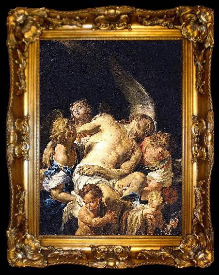 framed  Francesco Trevisani Dead Christ Supported by Angels, ta009-2